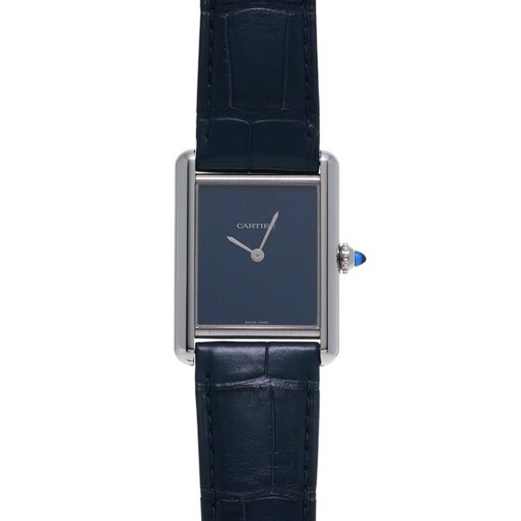Cartier Other - CARTIER tank mast LM WSTA0055 blue lacquer mens Watches quartz Used Ginzo